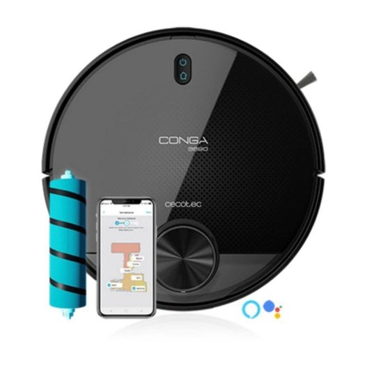 Aspirador Robô com Mopa Cecotec Conga 3890 Titanium Navegação Laser 2.300 Pa Controlo por Voz