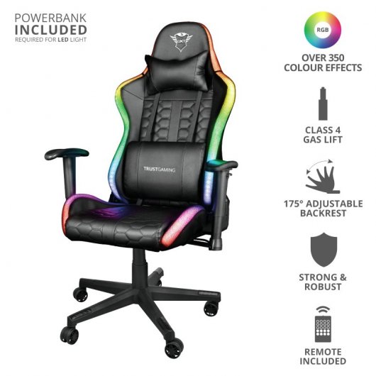 Trust Gaming GXT 716 Rizza Silla Gaming RGB Negra