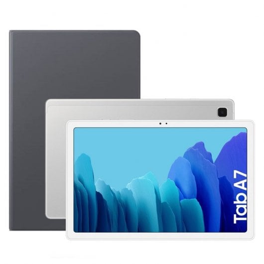 Samsung Pack Galaxy Tab A7 10.4" 32GB Wifi Prateado + Book Cover Capa Cinzenta