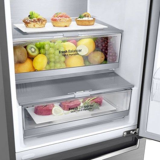 Frigorifico Combinado Lg Gbb71pzvgn 186x60 No Frost Inox Metalfresh