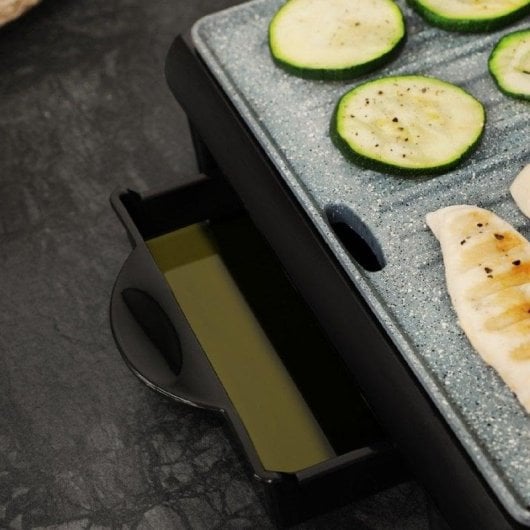 Parrilla elettrica Cecotec Rock'nGrill 1500 Rapid rivestimento RockStone 1500W dimensione 24,5 x 17,3 cm