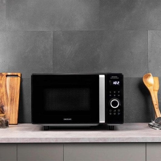 Microondas Cecotec GrandHeat 2500 Flatbed Touch Black 25 L 800W Digital Sem Prato 8 Programas