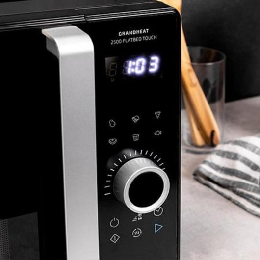 Microondas Cecotec GrandHeat 2500 Flatbed Touch Black 25 L 800W Digital Sem Prato 8 Programas