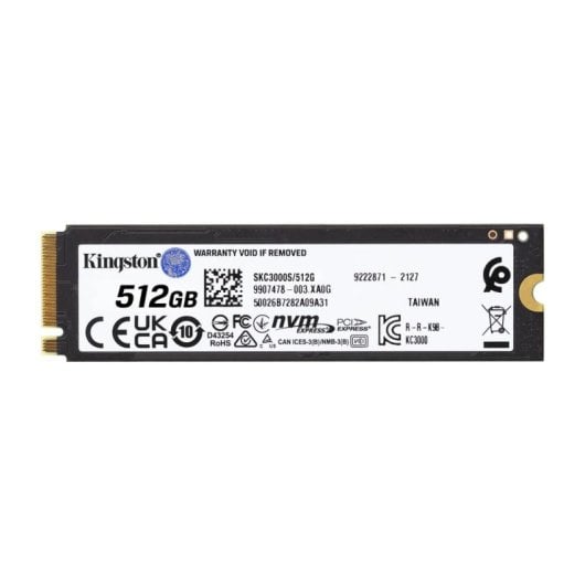 Disco Duro Kingston KC3000 512GB NVMe M.2 PCIe 4.0 7000MB/s Kühlkörper