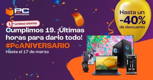 Las 30 mejores ofertas del aniversario de PcComponentes con hasta el 40% de descuento