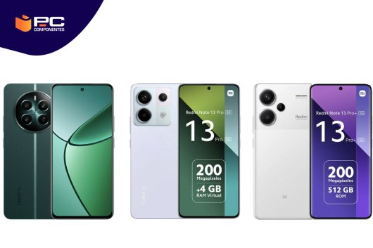 Imagen de los teléfonos Realme 12+, Xiaomi Redmi Note 13 Pro y Xiaomi Redmi Note 13 Pro+