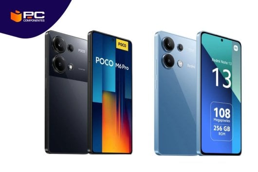 Los dos móviles Poco M6 Pro vs Xiaomi Redmi Note 13 uno al lado del otro
