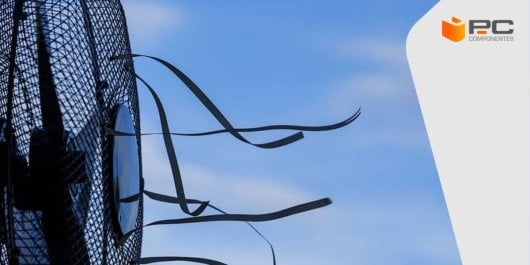 Un ventilador con tiras en funcionamiento