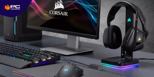 Soporte para auriculares gaming de la marca Corsair