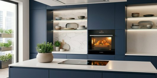 Un horno encastrable en una cocina moderna