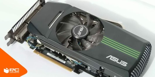 tarjeta gráfica de pc marca asus y color negro con un ventilador