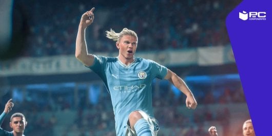 Haaland celebra un gol en el videojuego EA Sports FC24