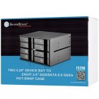Silverstone F208B Frontal de 5.25" Preta para 8 Discos Rígidos 2.5'' SATA