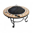 Purline EFP54 Mesa de Centro Redonda con Brasero de Exterior