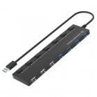Conceptronic HUBBIES09BP HUB USB 3.0 4x Portas 3.0/3x Portas 2.0 com Interruptores + Adaptador