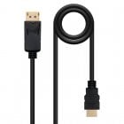 Nanocable Cable Conversor Displayport a HDMI Macho/Macho 1.5m Negro