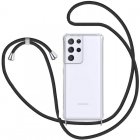Icoveri Funda con Cordón Negro para Samsung Galaxy S21 Ultra