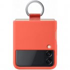 Samsung Silicone Cover con Anillo Funda de Silicona Coral para Galaxy Z Flip3 5G