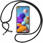 Icoveri Funda con Cordón Negro para Samsung Galaxy A21S