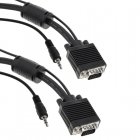 BeMatik Super Cable VGA con Jack 3.5mm Macho/Macho 15m Negro