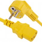 Bematik Cable Eléctrico de Alimentación IEC60320 C13 a Schuko Macho Acodado 3m Amarillo
