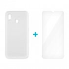 Icoveri Pack Funda Gel TPU Antigolpes Transparente + Cristal Templado 9H para Samsung Galaxy A20e