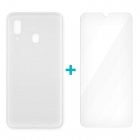 Icoveri Pack Funda Gel TPU Antigolpes Transparente + Cristal Templado 9H para Samsung Glaxy A40