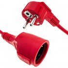 Bematik Prolongador de Cable Eléctrico Schuko Macho/Hembra 5m Rojo
