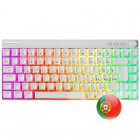 Mars Gaming MKCLOUD Teclado Mecánico Inalámbrico RGB Blanco Switch Marrón Portugués