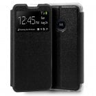 Cool Funda Flip Cover Liso Negro para Motorola One Macro