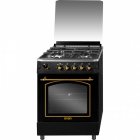 Svan SVK6601RN Cocina de Gas 4 Zonas + Horno Negro/Dorado