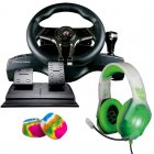 FR-TEC Pack Hurricane Wheel MKII PC/PS4/PS3/Nintendo Switch + GHOST H28 Headset + Grips All Games