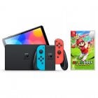 Nintendo Switch OLED Azul Neón/Rojo Neón + Mario Golf Super Rush