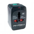 Akashi ALTWP200BLK Adaptador Universal de Viaje 2 Puertos USB 5V/1A Negro