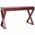 VidaXL Escritorio Ordenador Madera Maciza Caoba
