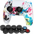 OcioDual Funda Silicona Multicolor Manchas Pintura con Grips para Mando PS5