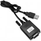 OcioDual Cabo Adaptador Preto Conversor USB para Porta Serie Db9 Rs-232 9 Pinos 0.8m Macho para Impressora