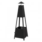 ML-Design Chimenea de Jardín Piramidal con Chimenea 29x100x30 cm Hierro Negro