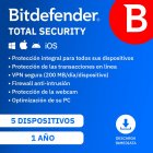 Bitdefender Total Security Licença 1 Ano 5 Dispositivos Descarga Digital