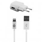 BigBen Cargador de Red + Cable USB 2.0 a Lightning Macho/Macho 1m Blanco