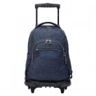 Mochila Escolar Totto Con Ruedas Azul Y Negro Geometric Renglones Azul