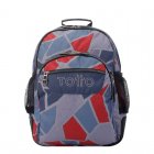 Mochila Escolar Totto Gris Y Rojo Crayoles Multicolor