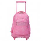 Mochila Escolar Totto Con Ruedas Palmeras Rosas Renglones Rosa