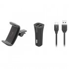 Muvit Energy Pack Cargador para Coche USB-C + Soporte Smartphone hasta 6.2"