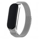 Correia de metal prateado legal para Xiaomi Mi Band 5/6/7/Amazfit Band 5
