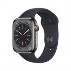 Apple Watch Series 8 GPS + Cellular 45mm Caja de Acero Inoxidable Grafito con Correa Deportiva Medianoche