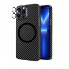 Icoveri Funda Carbono con Protector de Cámara Negro/Gris para iPhone 13 Pro Max