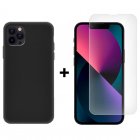 Icoveri Pack Funda TPU Antigolpes Negra + Cristal Templado 9H para iPhone 14 Plus