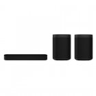 Sonos Beam Gen2 Barra de Sonido Multiroom Wi-Fi Negra + 2x One SL Altavoz Inalámbrico