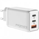 Promate GanPort3-65PD Cargador Dual USB-A/USB-C Blanco